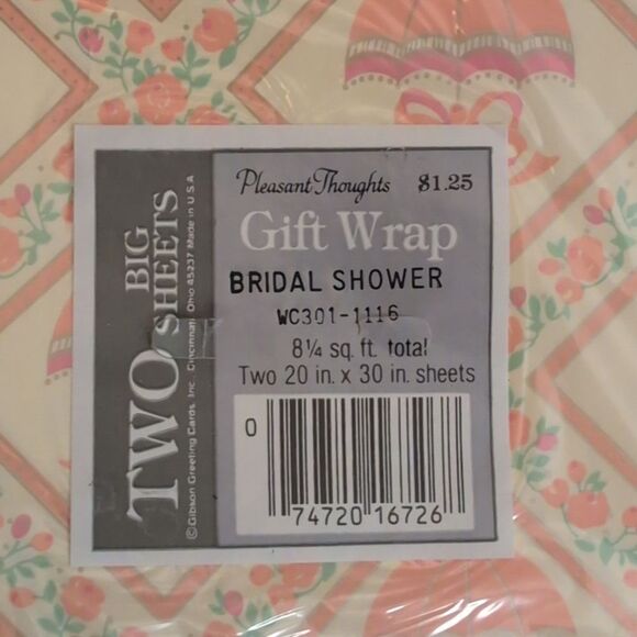 Vintage Gibson wedding shower‎ wrapping paper - Picture 4 of 4